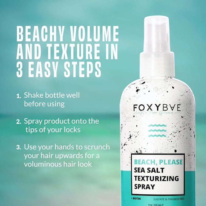 FoxyBae Sea Salt Spray for Hair - with Biotin - Texture, Texturizing, Volumizing, Thickening - for Men & Women - 8 Fl Oz-VivaGrace Women
