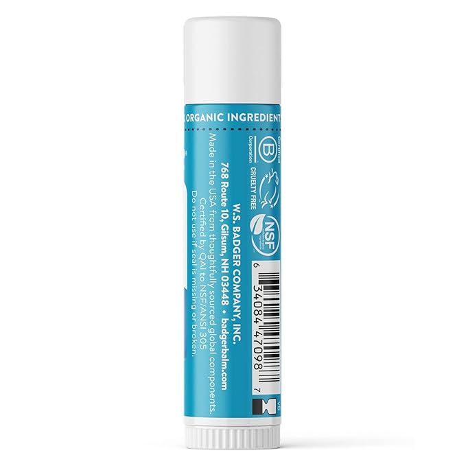Badger Sunscreen Lip Balm SPF 15, Organic Mineral Sunscreen SPF Lip Balm with Zinc Oxide, Reef Friendly, Broad Spectrum, Water Resistant, Unscented, .15 oz (4 Pack)-VivaGrace Women