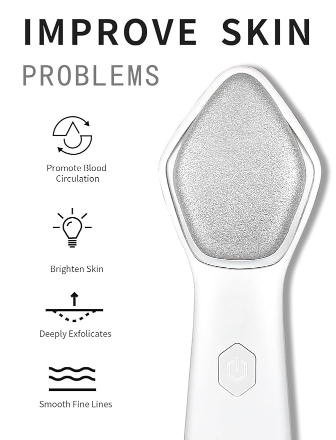 NEWDERMO Microdermabrasion Machine Pro, Large Diamond Electric Microdermabrasion Wand Tool With 3 Levels Frequency for Face Body Exfoliate Skin Care(White)-VivaGrace Women