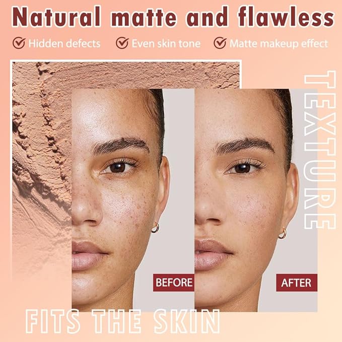 Oil Control Face Pressed Powder, Matte powder setting powder, long-lasting and waterproof loose powder, Flawless Lightweight Face Cosmetics, Cruelty-free, (06, 1 Pcs)-VivaGrace Women