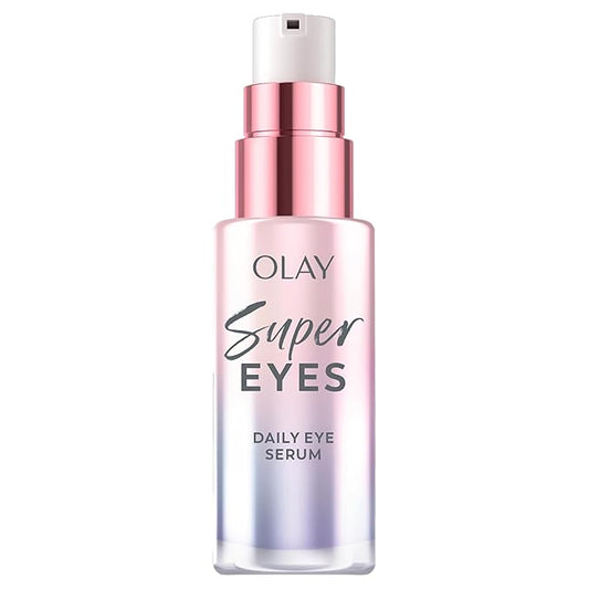 Olay Super Eye Serum - Vitamin C, Caffeine, Niacinamide, Amino Peptide, Aloe Vera - Brightens Dark Circles, Anti-Wrinkle, Anti-Aging, Brightening, Smooths Fine Lines, Firming, Hydrating, 0.45 Oz-VivaGrace Women
