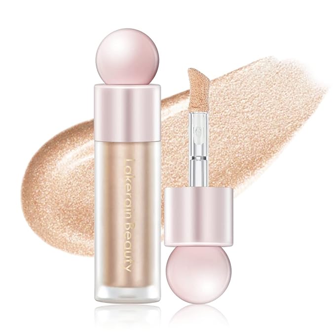 Liquid Highlighter Makeup, Natural Silky Shimmer Finish Face Highlighter, Highly Pigmented, Lasting, Blendable, Soft Cream For Face, 0.25fl.oz (#02 Champagne Shimmer), 1.3 Ounce, 1 Pack-VivaGrace Women