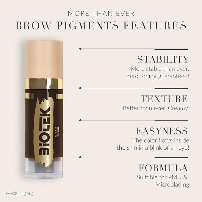 Brow Pigment Kit for Permanent Makeup - Made in Italy Permanent Makeup Colors Set (5 Count, 0.61 fl.oz. each)-VivaGrace Women
