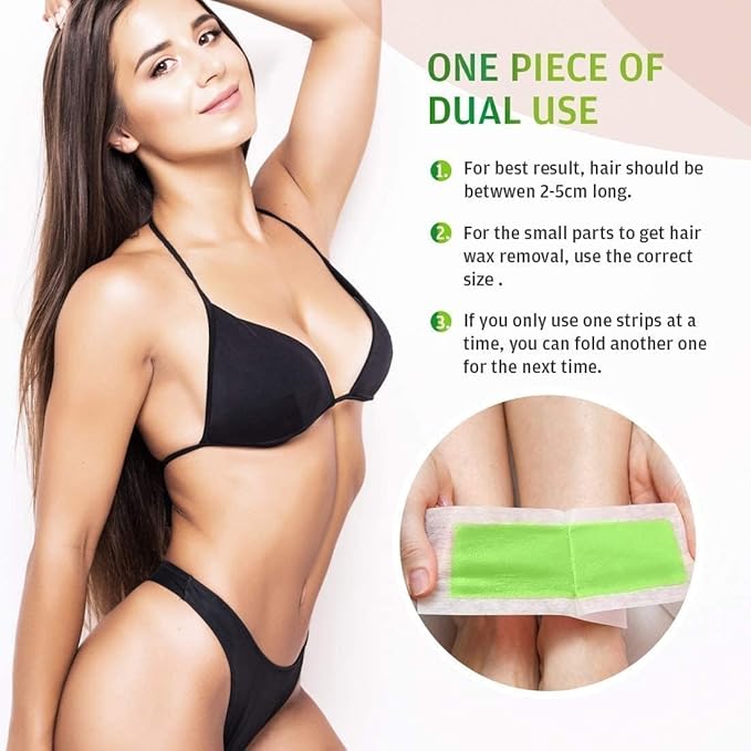 Wax Strips for Hair Removal: 80 Waxing Strips - Hair Removal Wax - Brazilian Wax Kit for Women - At Home Waxing Kit for Women - Body Legs Arms Chest Back Bikini - Bikini Hair Removal - 3 Sizes-VivaGrace Women