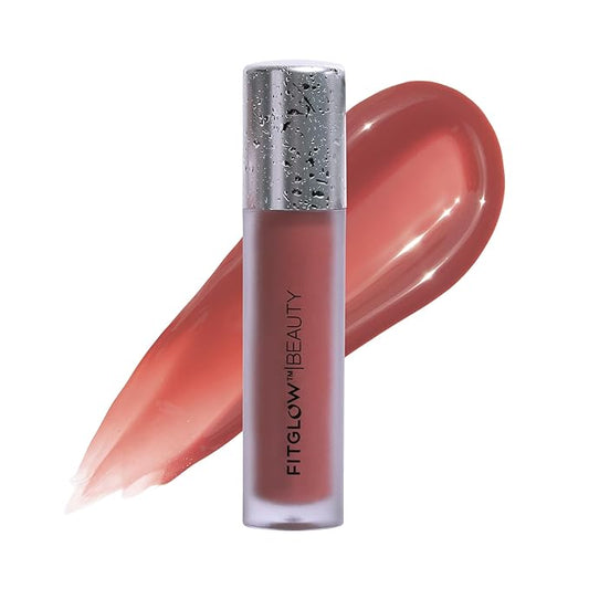 FITGLOW Beauty Lip Colour Serum | Hydrating Lip Gloss | Plumping Anti-Aging Lip Treatment | Natural Shine with Pomegranate Sterols & Collagen | Buildable Color for Dry Chapped Lips | Gospel - 10g-VivaGrace Women
