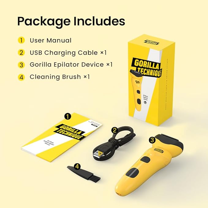 Gorilla Technique Epilator 3000V, Facial & Body Hair Removal Device, Pain Relief Roller, Cordless Rechargeable Electric Tweezers for Women & Men, Triple Tweezers, 8000RPM, Korean Skin Care - 3000V-VivaGrace Women