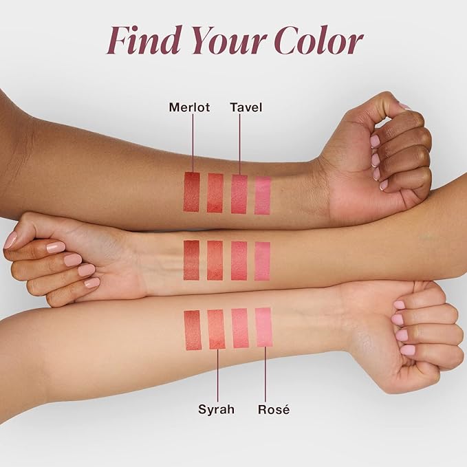 Mineral Fusion 2-in-1 Lip & Cheek Stain Syrah, 0.10 fl oz, Bright Red hydrating, long-lasting, matte lip and cheek color-VivaGrace Women