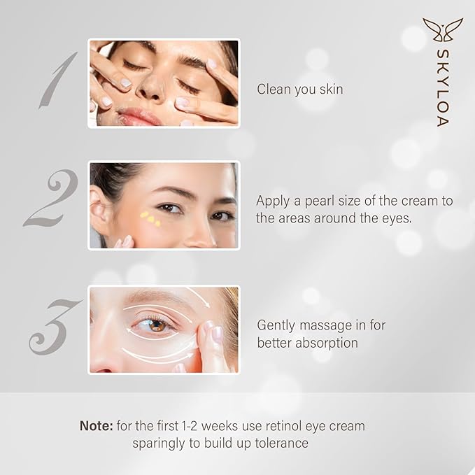 Retinol Eye Cream Anti Aging: Under Eye Cream for Dark Circles and Puffiness Bags - Retinol Eye Serum - Under Eye Serum with Caffeine and Hyaluronic Acid - Visibly Reduces Wrinkles Fine Lines(20ML)-VivaGrace Women