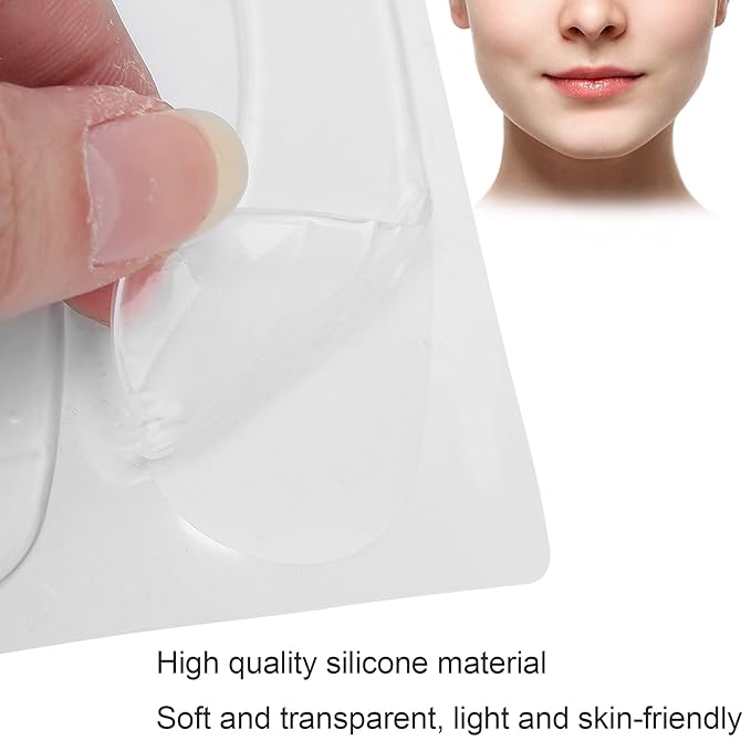 Lip Wrinkle Patches, Reusable Silicone Lip Anti-Wrinkle Pads Transparent for Smoothing Lip Wrinkles (4 Pcs)-VivaGrace Women