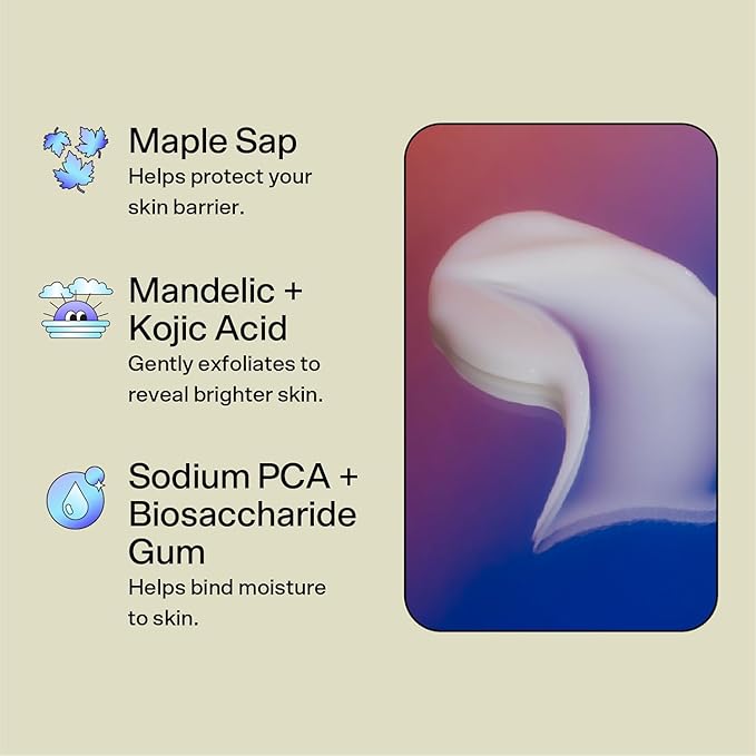 Bubble Skincare Over Night Hydrating Sleep Mask - Gentle Exfoliating Overnight Face Mask for Skin Barrier Repair - Formulated with Mandelic Acid & Sodium PCA to Hydrate, Brighten & Soothe Skin (50ml)