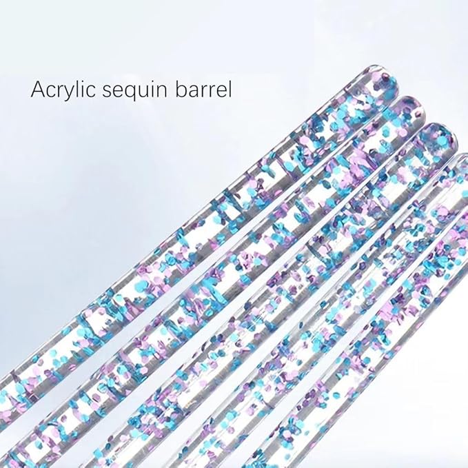 5pcs Nail Art Brushes Set, Nail Art Design Pen Painting Tools with Nail Extension Gel Brush, Nail Polish Brush, Builder Nail Gel Brush, Nail Dotting Pen Salon at Home Diy Manicure (Blue)-VivaGrace Women