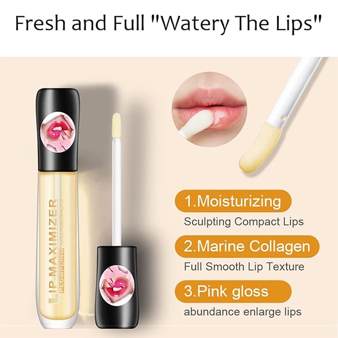 Vitamin E Lip Plumping Serum, Lip Hyaluronic Lip Plumper, Lip Plumping Serum Instant Lip Balm for Moisturize, Eliminate Dryness Wrinkles Enhances Plump Gloss (2PC)-VivaGrace Women