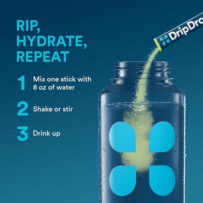 DripDrop Hydration Packets - Lemon Lime - Single Serve Electrolytes Powder Drink Mix - Non-GMO, Gluten Free, Vegan - 32 Sticks-VivaGrace Women