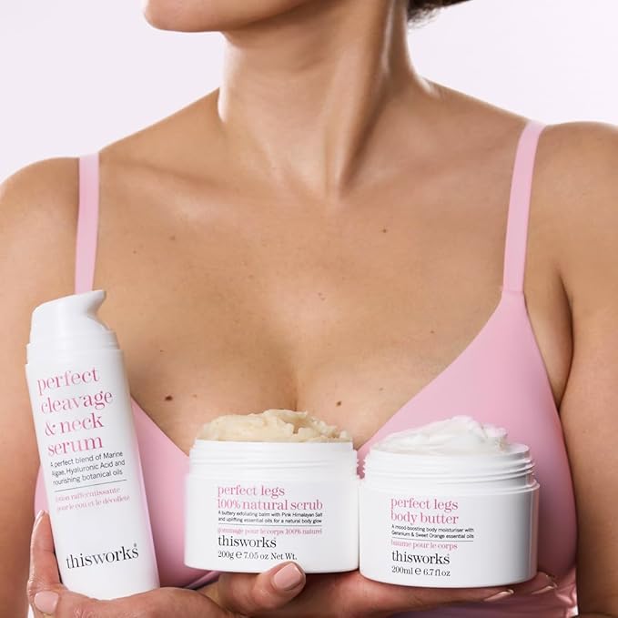 This Works Perfect Cleavage & Neck Serum with Marine Algae & Hyaluronic Acid – Neck Cream Firms & Hydrates – 5 fl oz-VivaGrace Women