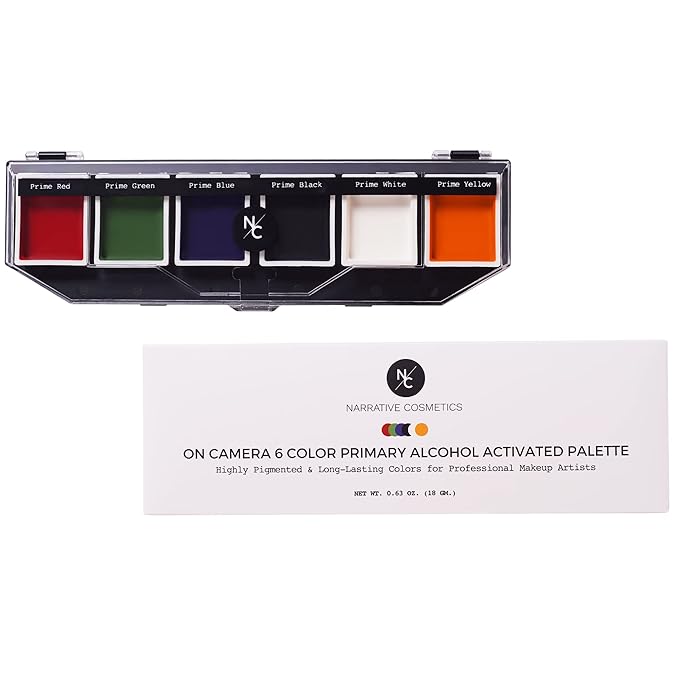 6 Color On Camera Primary Alcohol Activated Makeup Palette - Waterproof Makeup for Professional Makeup Artists-VivaGrace Women