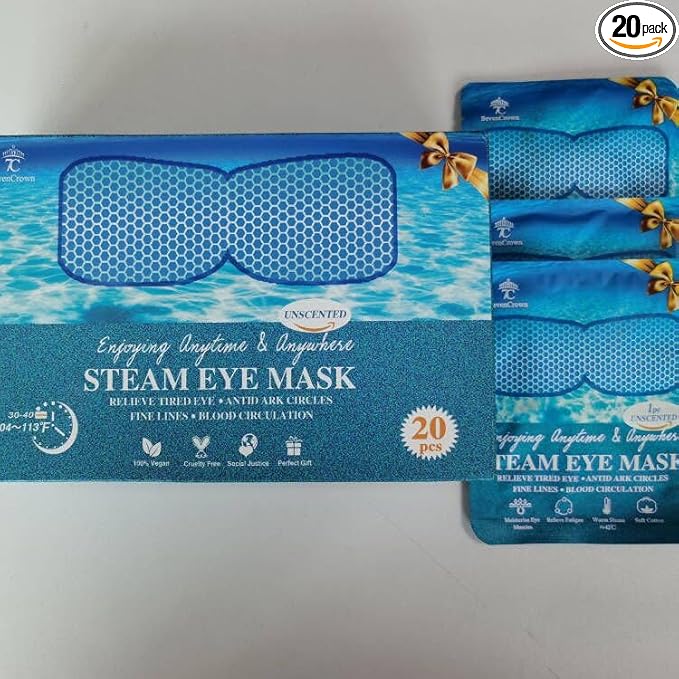 Steam Eye Mask for Travel Essentials,Sleep Mask Warm Compress for Eyes,Heated Eye Masks for Reduce Puffiness & Dark Circles & Restful Sleep,Self Care SPA Relaxation Gifts for Women Unscented 20 Packs-VivaGrace Women