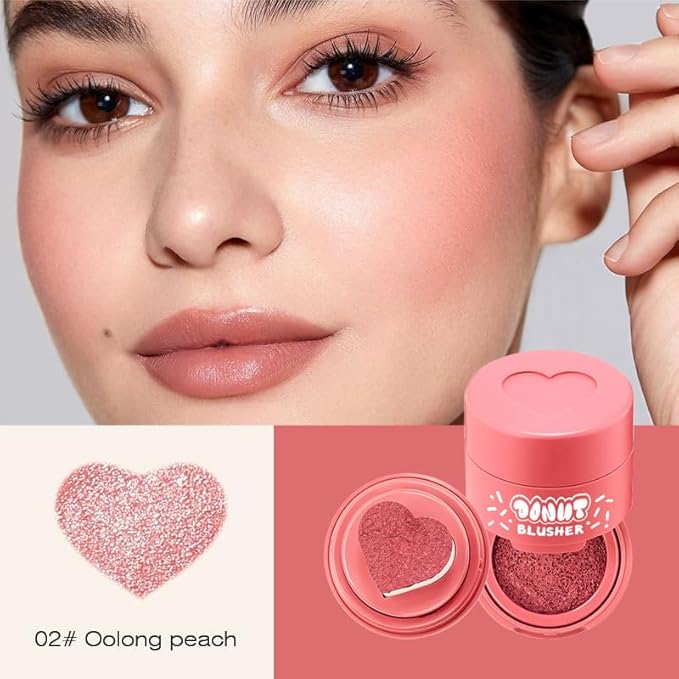 Stamp Liquid Blush Stamp Blush with Heart Shaped Applicator Natural Long Lasting Blush, Light and Airy Makeup for Women (2)-VivaGrace Women