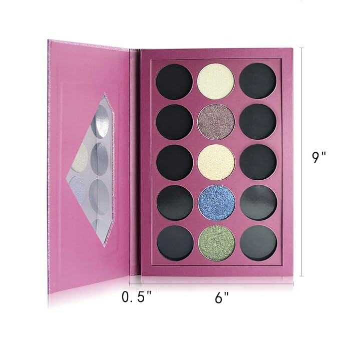 Large-Sized Empty Magnetic Makeup Palette with Diamond-Shaped Transparent Window-VivaGrace Women