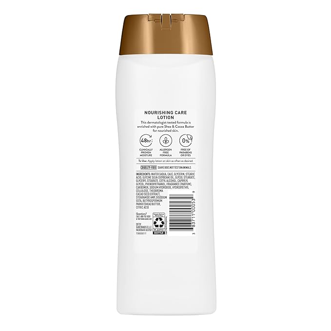 Suave Nourishing Care Hand & Body Lotion with Shea Butter for Women, Deep Moisture for Dry Skin, Fast Absorbing, Allergen Free Moisturizing Cream, 18FL OZ, 6 Pack-VivaGrace Women