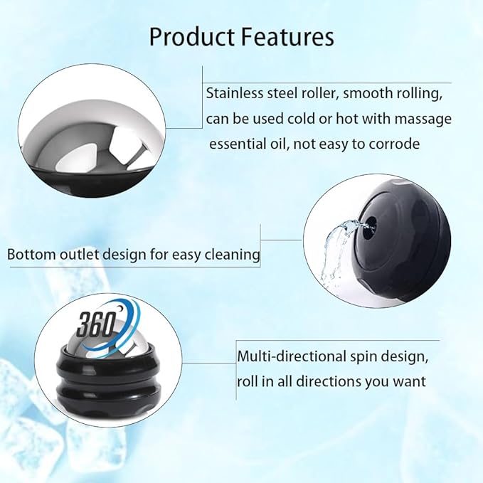 Cold Massage Roller Ball - Gifts for Men Women Teens BoysοΌStays Cold for 6 Hours, Home Office Travel Essentials,Sports Fitness Relaxations Gift,Rapidly Relieve Muscle Pain and Tension-VivaGrace Women