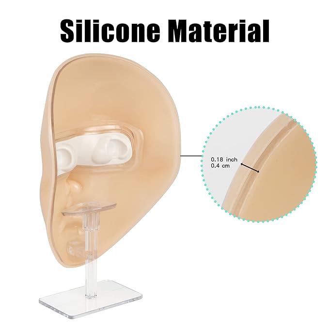 Makeup Practice Mannequin Face, 5d Reusable Silicone Makeup Practice Board Full Face with Makeup Brushes Sponge Set and Eyeshadow Board Makeup Kit for Emerging Makeup Artist, Girl's Gift-VivaGrace Women