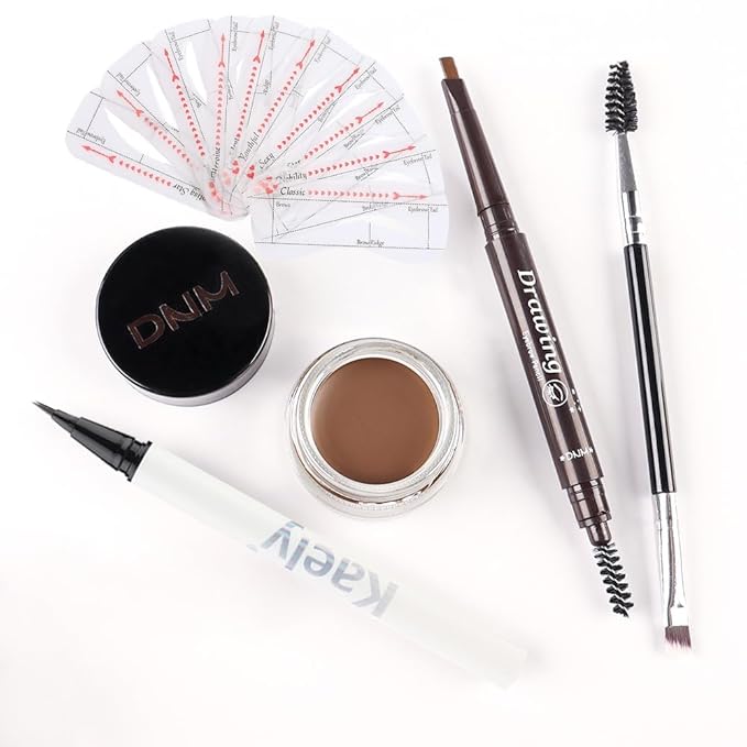 evpct Eyebrow Stencils Kit for Women Shaping, Eyebrow Shaper Makeup Kit, Eye Brow Stencil Shaper Tinting kits for Women, with Eyeliner, Eyebrows Pencil, Pomade, Brush and 10 Stencils, 07# TAUPE-VivaGrace Women