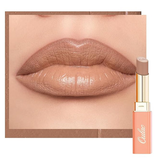Oulac Color Rich Satin Lipstick - Nude Beige Full Coverage Lip Color, Creamy Silky-Smooth, Moisturizing, Satin Matte Finish, Infused With Shea Butter, Vegan & Clean Beauty, 4g, SG09 Buttercream-VivaGrace Women