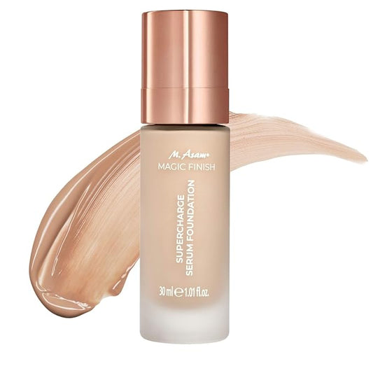 M. Asam MAGIC FINISH Supercharge Serum Foundation Warm Sand (1.01 Fl Oz) - Moisturizing Make Up & Firming Face Serum In One, Anti-aging CC Cream With Optimal Coverage & Hyaluronic Acid-VivaGrace Women