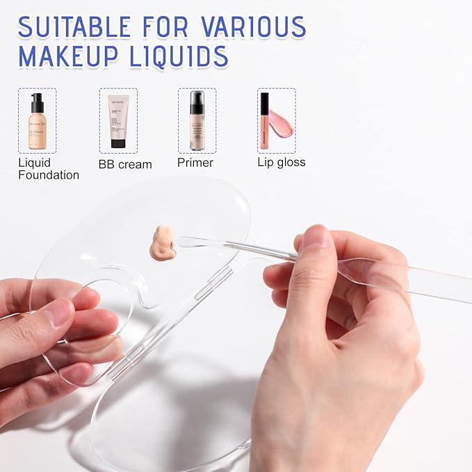 BS-MALL Makeup Mixing Palette Acrylic Mixing Tray with Spatula Artist Tool for Mixing Cosmetic/Nail Polish/Pigment Blending-VivaGrace Women