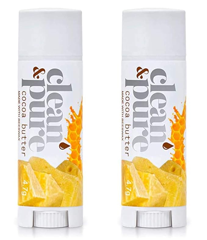 Lip Balm 2-Pack (Cocoa Butter) | Manuka Honey Beauty Products | Lip Care Set With 100% All Natural Beeswax and Vitamin E Oil | Flavored Lip Balm for Dry, Chapped Lips-VivaGrace Women