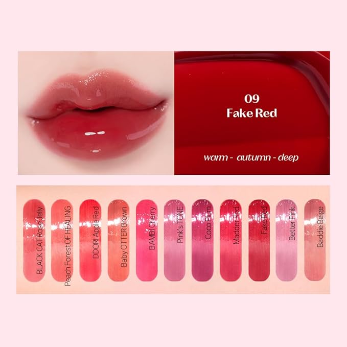 ETUDE Over Growy Lip Stain Tint, Fake Red, 0.1 oz (3 g), Lipstick, Glossy Finish, Highly Moisturizing, Melotint, Plush, Glossy, Volume, Vegan Certified-VivaGrace Women