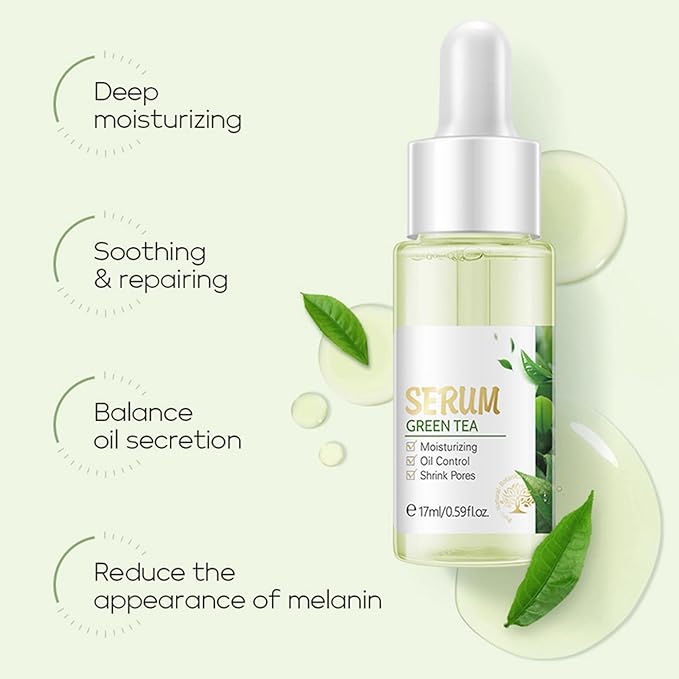 Skin Care Products Set, Green Tea Skin Care Sets, Women Gift Sets,Skin Care Routine Kit with Toner, Serum, Face Cream, Eye Cream Cleanser, Sleep Mask,Korean Beauty Products (SetD)-VivaGrace Women