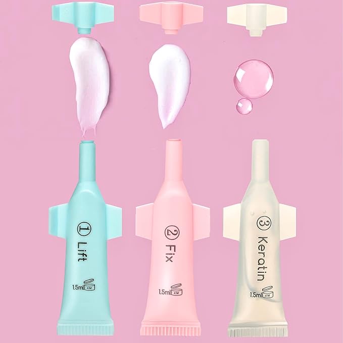 Lash Lift Kit Eyebrow Perm Kit Perm&Setting Lotion Set | Disposable large capacity 1.5ml lotion tube for Lash Lift Kit & Eyebrow Lamination Fast Acting 3-Step Lifting, Fixing Lotions with-VivaGrace Women