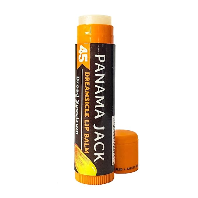 Panama Jack Sunscreen Lip Balm - SPF 45, Flavor Pack, Broad Spectrum UVA-UVB Sunscreen Protection, Prevents & Soothes Dry, Chapped Lips (Dreamsicle/Vanilla)-VivaGrace Women