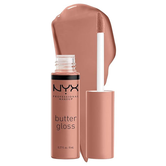 NYX PROFESSIONAL MAKEUP Butter Gloss, Non-Sticky Lip Gloss - Madeleine (Mid-Tone Nude)-VivaGrace Women