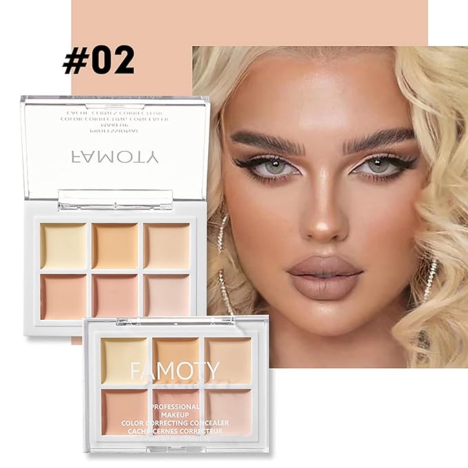 6 Colors Face Contouring Palette, with 11 Pcs Makeup Brush Kits, Light Color Combination Cosmetics Cream Contour and Highlighting Palette, Cover Dark Circles, Bruises, Age Spots, Blemish-VivaGrace Women