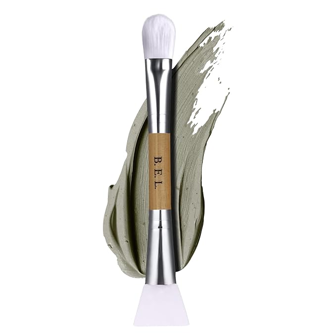 Bare Essentials Living - Clay Face Mask Brush (1 Pack, Bamboo) Dual Soft Silicone Face Mask Applicator Brush Tool, Great Facial Essentials, Moisturizer Applicator & Skincare Brush for Facials-VivaGrace Women