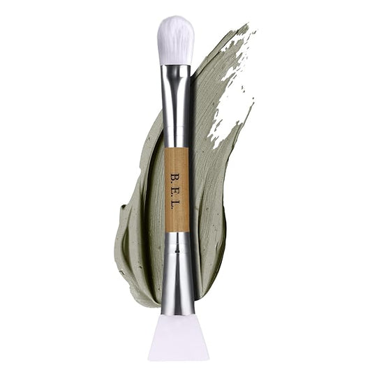 Bare Essentials Living - Clay Face Mask Brush (1 Pack, Bamboo) Dual Soft Silicone Face Mask Applicator Brush Tool, Great Facial Essentials, Moisturizer Applicator & Skincare Brush for Facials-VivaGrace Women