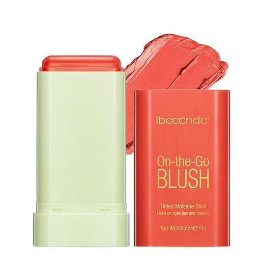 MEICOLY Multi Use Makeup Blush Stick,On-the-Go 2-in-1 Lip Cheek Cream Blush Stick,Waterproof Solid Face Blush Makeup Cheek Tint,Natural Matte Blush Stick for Cheeks,Tinted Moisture Stick,03 Orange-VivaGrace Women