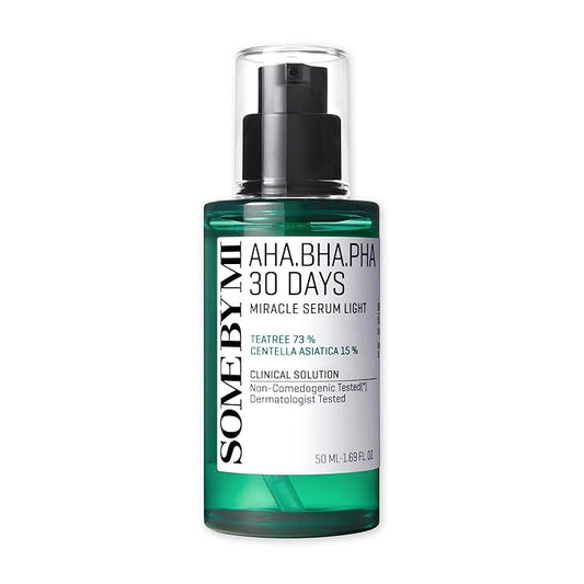 SOME BY MI AHA BHA PHA 30 Days Miracle Serum Light - 1.69oz, 50ml - Daliy Exfoliating Salicylic Acid Serum for Pore and Blackhead Care - Centella & Niacinamide for Skin Soothing - Korean Skin Care-VivaGrace Women