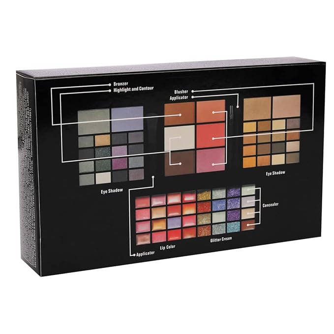 All-in-One Makeup Gift Set Carry All Makeup Kit for Women Full Kit With Makeup Bag Lipgloss Lipstick Concealer Blush Foundation Face Powder Eyeshadow Palette Cosmetic Palette #2-VivaGrace Women