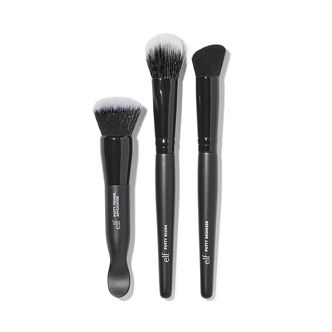 e.l.f. Putty Tools Trio, Set Of 3 Face Makeup Brushes For Putty Products, Helps You Easily Blend Putty Primer, Blush & Bronzer, Vegan & Cruelty-Free-VivaGrace Women