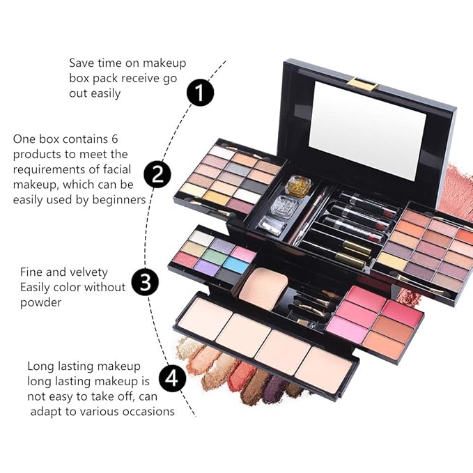 Professional All In One Makeup set, Cosmetic, Makeup kits for teenagers 14-16, Makeup kit for women full kit, Include Eyeshadow Palette Lipstick Eyebrow Pencil Brush(39 Color)-VivaGrace Women