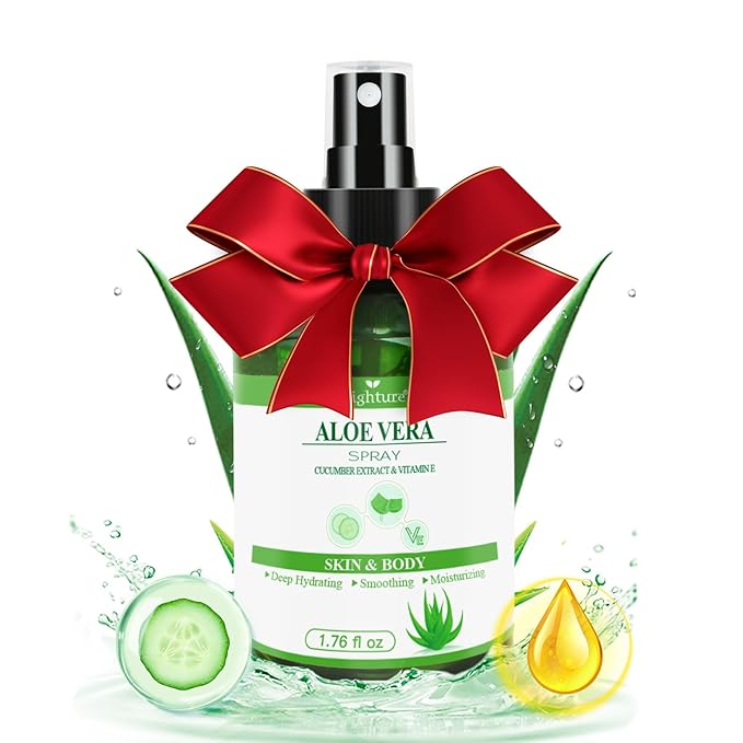 Aloe Vera Spray for Hydrating Nourishing Facial Skin in Winter, Aoe Vera Spray Extract from Freshly-cut Aloe and Cucumber Essence for Moisturizing Skin, Fast Absorbing, Easy to carry, 1.73 oz-VivaGrace Women