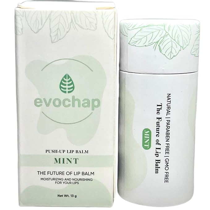 All Natural Luxury Lip Balm - Moisturizing For Smooth and Soft Lips - Pure Ingredients, Long Lasting, Eco-Friendly - Hydrates Dry and Chapped Lips - Push Up Paper Tube, Mint Flavor-VivaGrace Women