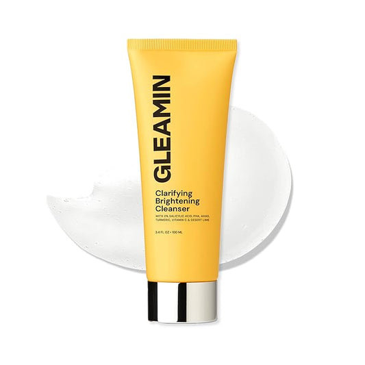 Gleamin Vitamin C Face Wash & Facial Cleanser - Cream to Foam 2% Salicylic Acid Cleanser with Paw Paw & Turmeric - Gentle Exfoliating Facewash for Women & Men, Oily & Combination Skin, 3.4 fl oz-VivaGrace Women