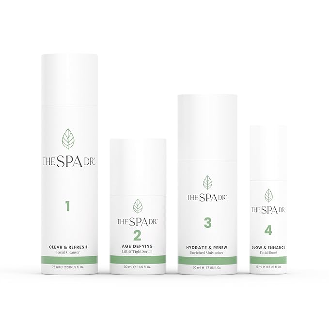 The Spa Dr. 4-Step Facial Kit for Women - 30 Day Supply Skin Care Kit - Anti Agin Facial Kit - Organic Skin Care - Perfectly pH Balanced-VivaGrace Women