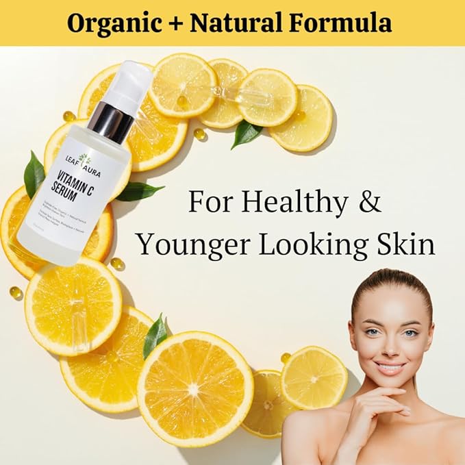 Vitamin C Serum, Sulphate-Free, Organic+ Natural Formula, Brightens Uneven Skin, Made In Canada, 29.5ml-VivaGrace Women