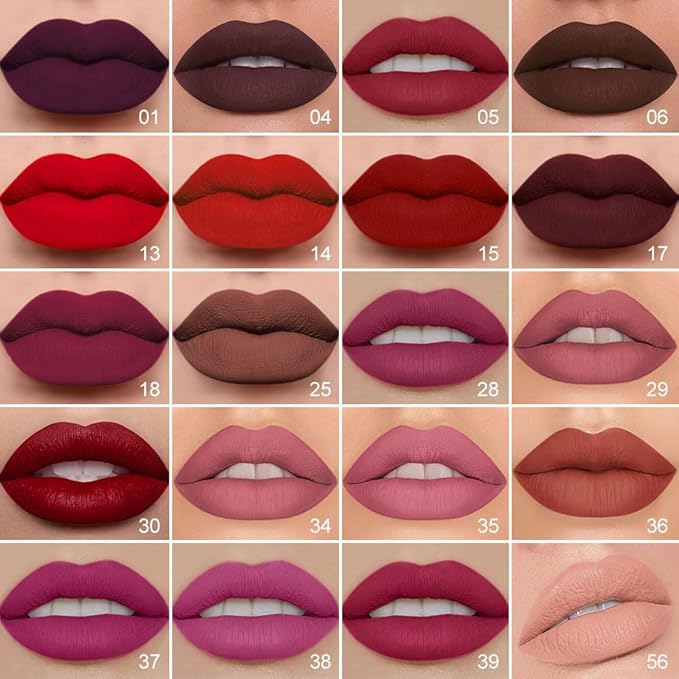 evpct 1Pcs Mauve Matte Lip Liner Stain Liquid Lipstick Makeup Set for Women, Mauve Lip Stick Liner Combo Long Lasting Waterproof, labiales matte mate larga duracion Long Wear 24 hours Lipstick, 34-VivaGrace Women