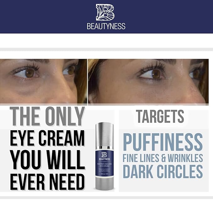 Instant Ageless Eye Cream – Anti Wrinkle Cream, Removes Under Eye Puffiness, Bags, Expression Lines, & Dark Circles. Powerfully Tighen & Lifts Sagging Skin. Disappears Before Your Eyes In Minutes.-VivaGrace Women